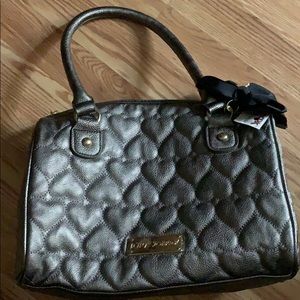 NWT Betsy Johnson Be Mine Satchel in Pewter
